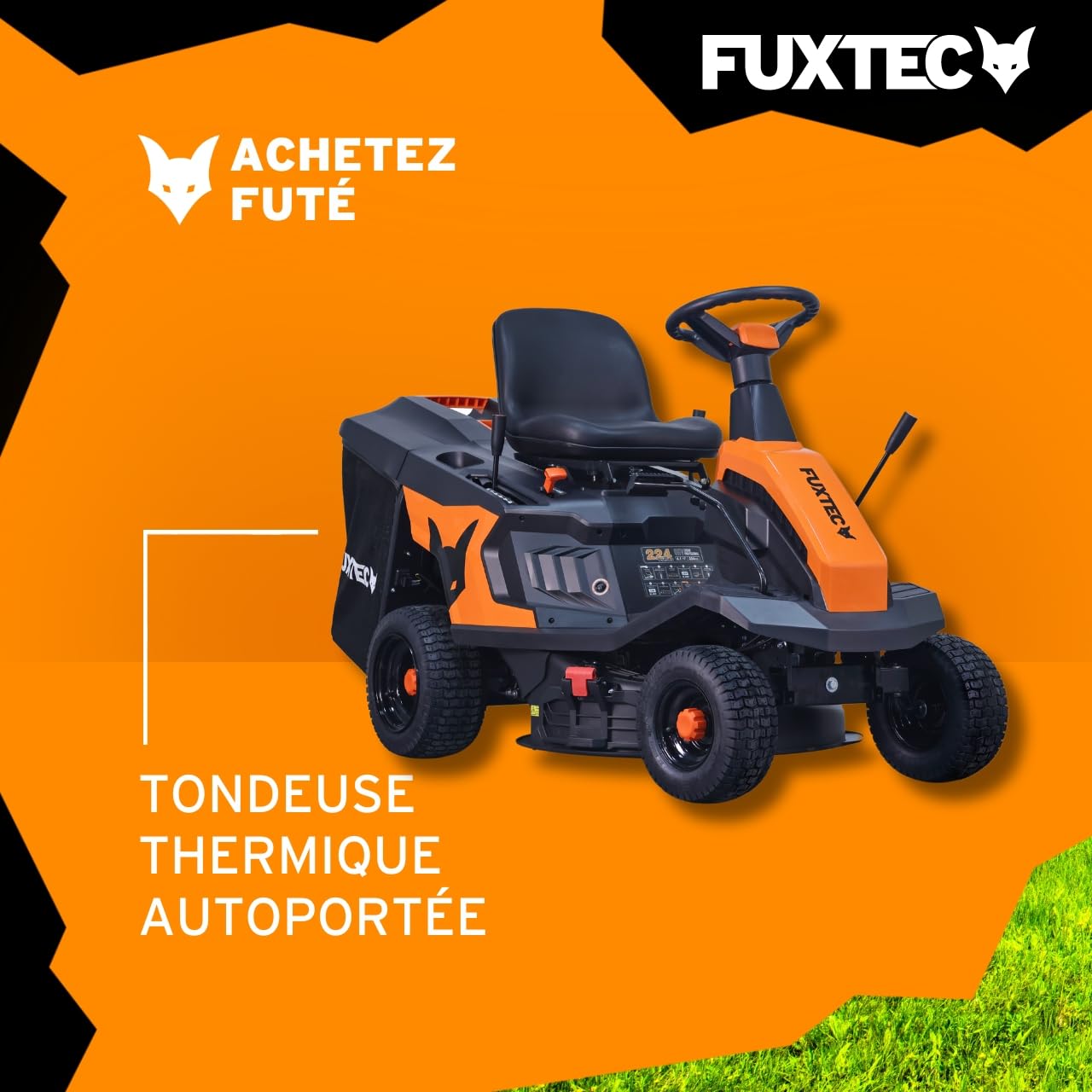 Tondeuse autoportée FUXTEC FX-RMR66 – Coupe 66 cm, Moteur 6 CV