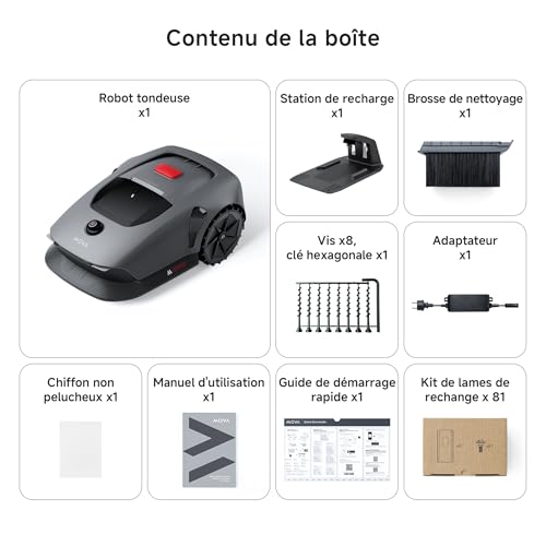 Robot tondeuse MOVA 600 – 800 m², Cartographie 3D LiDAR, Sans fil