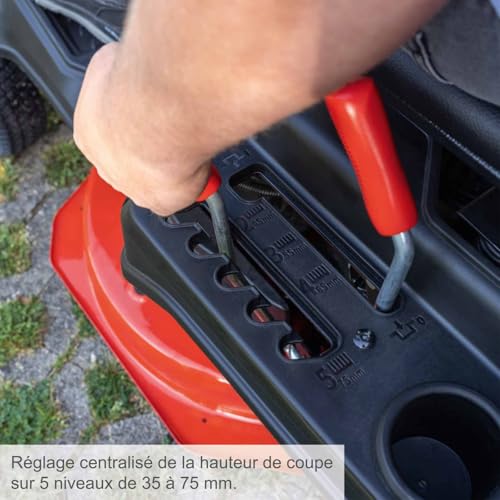 Tondeuse autoportée Scheppach MR235-61 – 61 cm, 6CV, Bac 150L, LED