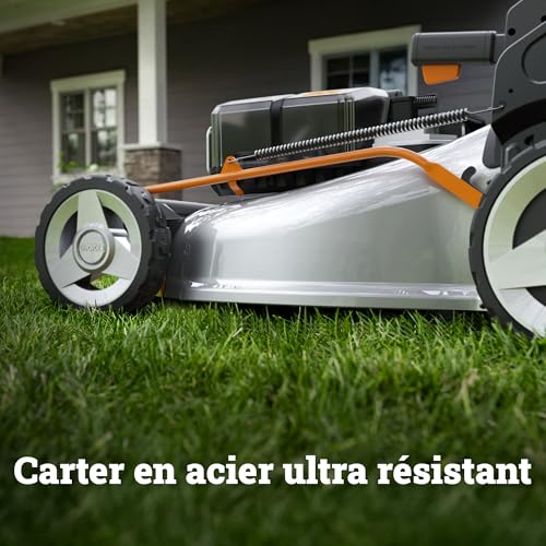 Tondeuse sans fil WORX WG761E 80V – 51 cm, Sac 70L, Mulching, 4 Batteries incluses