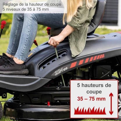 Tondeuse autoportée Scheppach MR224-61 – Coupe 61 cm, Démarrage électrique