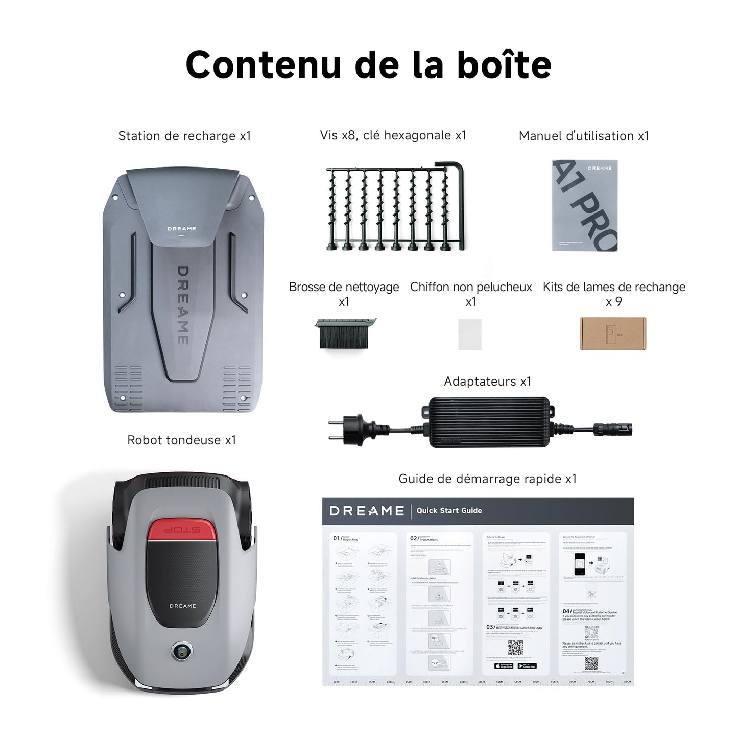 Robot tondeuse DREAME A1 Pro – 2000 m², 3D-LiDAR OmniSense, Application incluse
