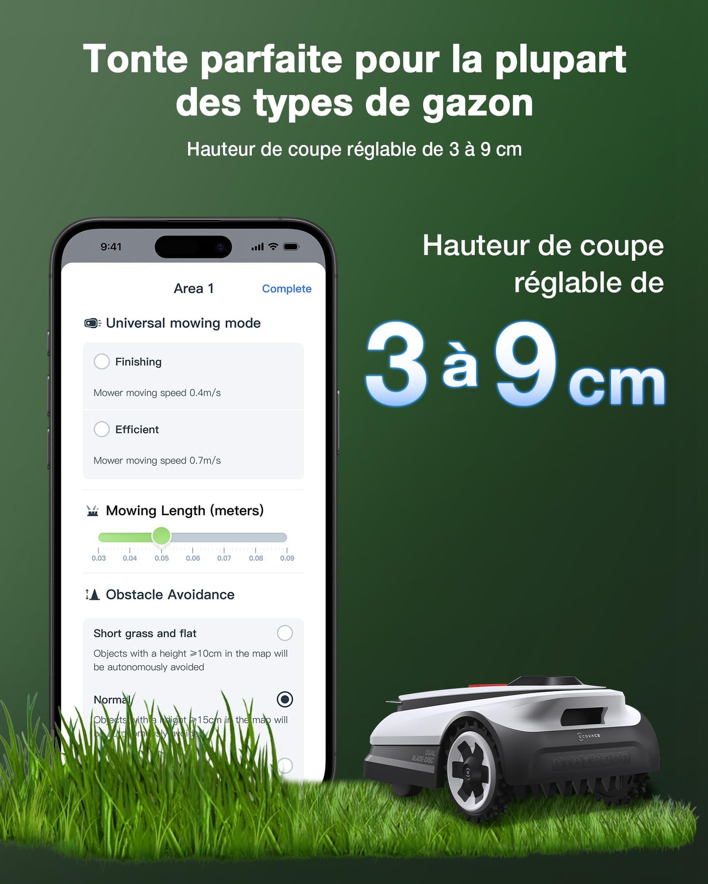 Robot tondeuse ECOVACS Goat A1600 – 1600 m², Navigation RTK LiDAR