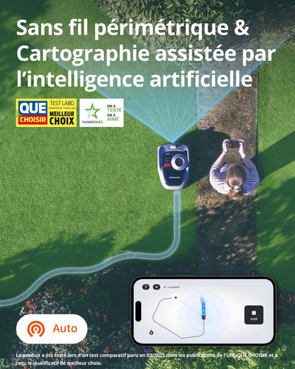 Robot tondeuse Navimow i105E – 500 m², Navigation RTK & Vision IA