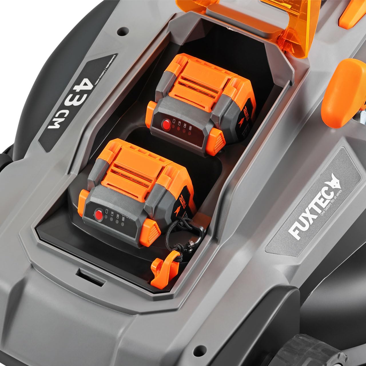 Tondeuse sans fil FUXTEC 40V E2RM43 – 43 cm, Bac 40L, Hauteur réglable