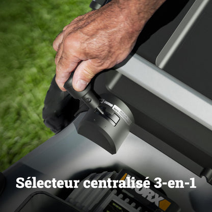 Tondeuse sans fil WORX WG761E 80V – 51 cm, Sac 70L, Mulching, 4 Batteries incluses