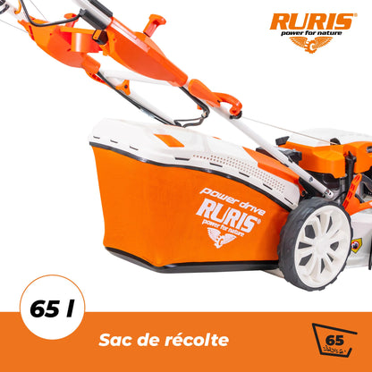 Tondeuse à gazon thermique RURIS RX500S – 196cc, 5 en 1 Mulching