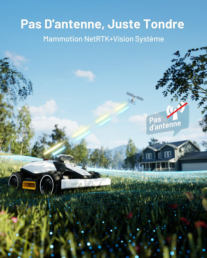 Robot tondeuse MAMMOTION LUBA Mini AWD 800 – 800 m², RTK+Vision, Pentes 80%