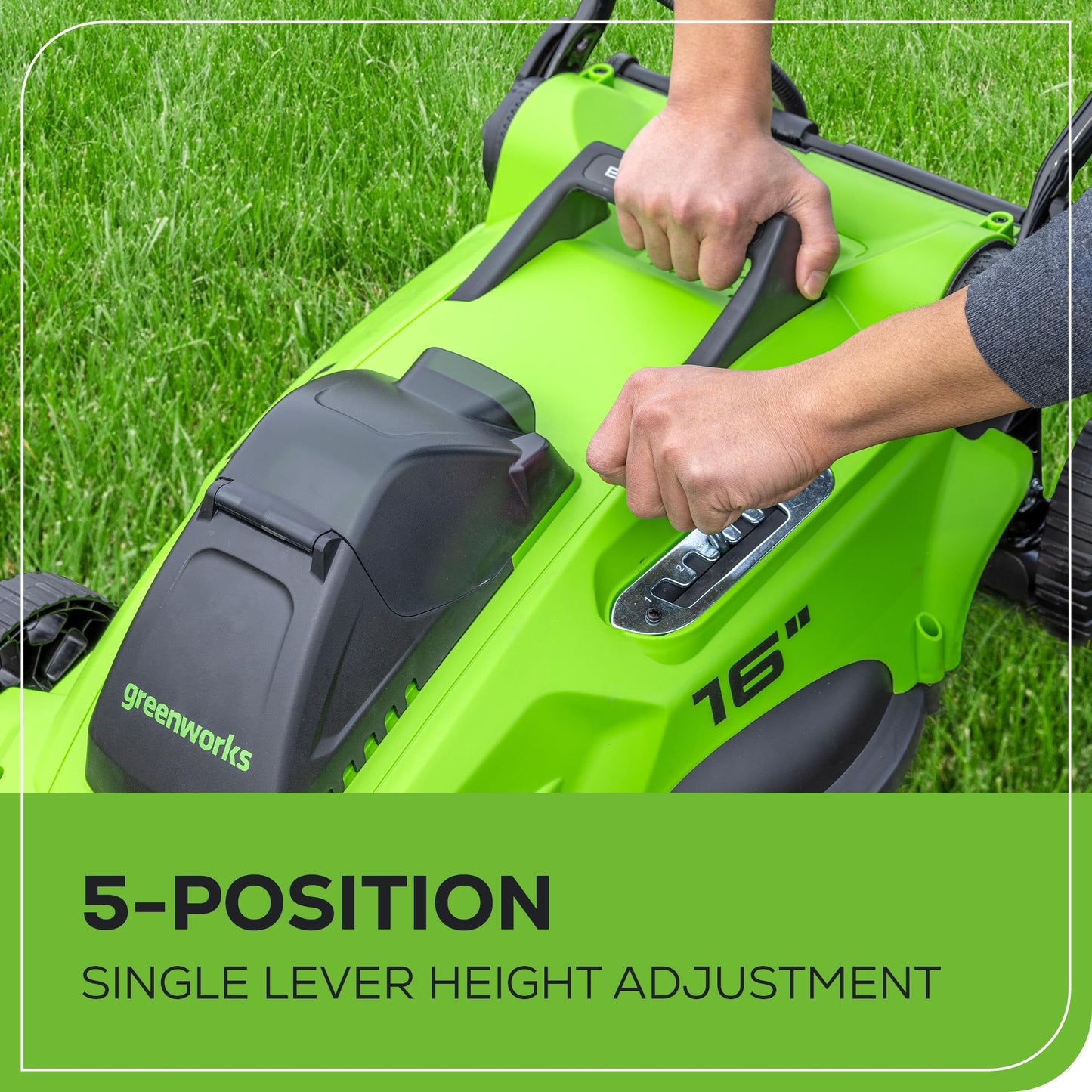Tondeuse sans fil Greenworks 40V – 16'', Batterie 4,0Ah et Chargeur inclus