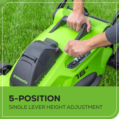 Tondeuse sans fil Greenworks 40V – 16'', Batterie 4,0Ah et Chargeur inclus