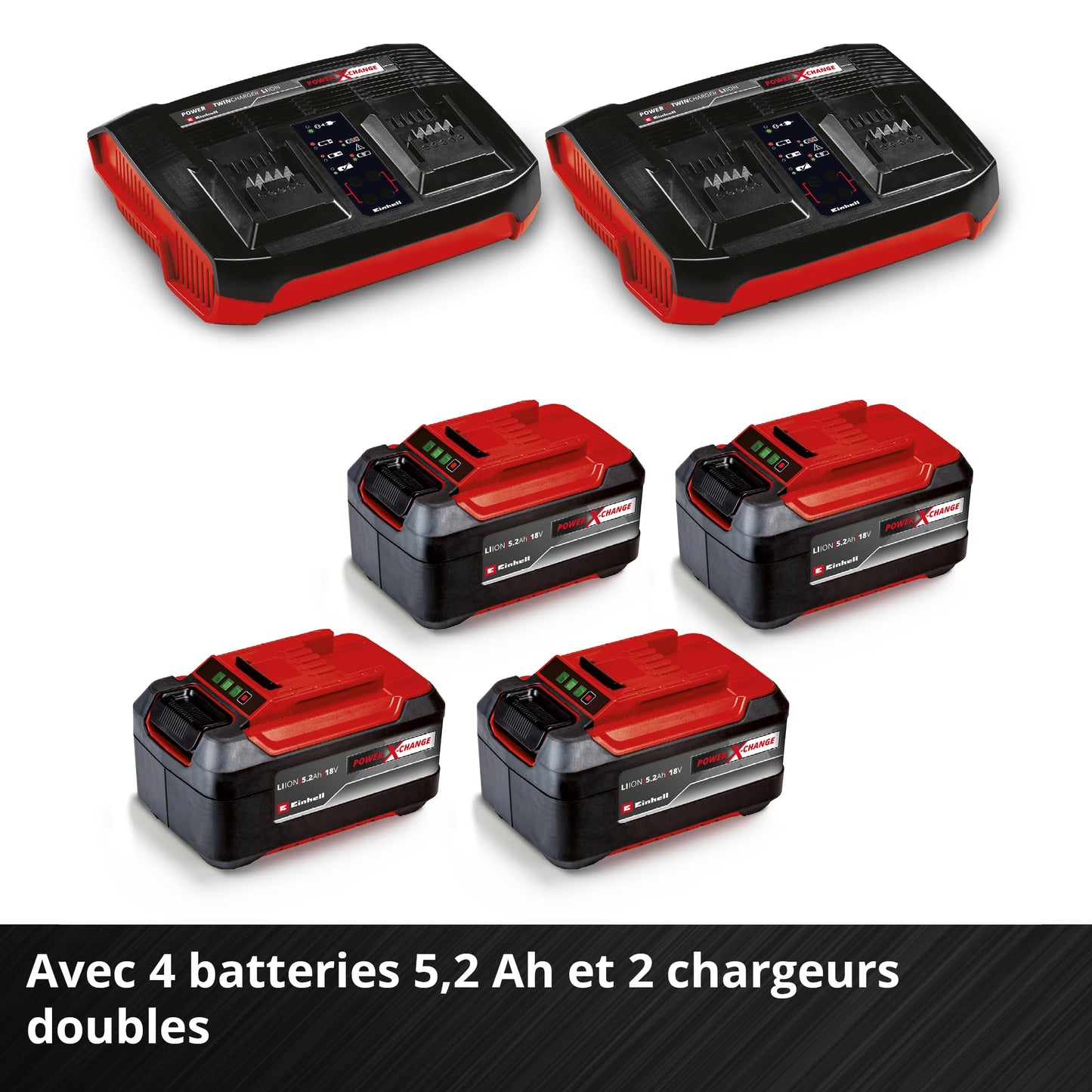 Tondeuse sans fil Einhell GP-CM 36/52 S Li BL – 52 cm, 36V, 4 Batteries 5,2Ah