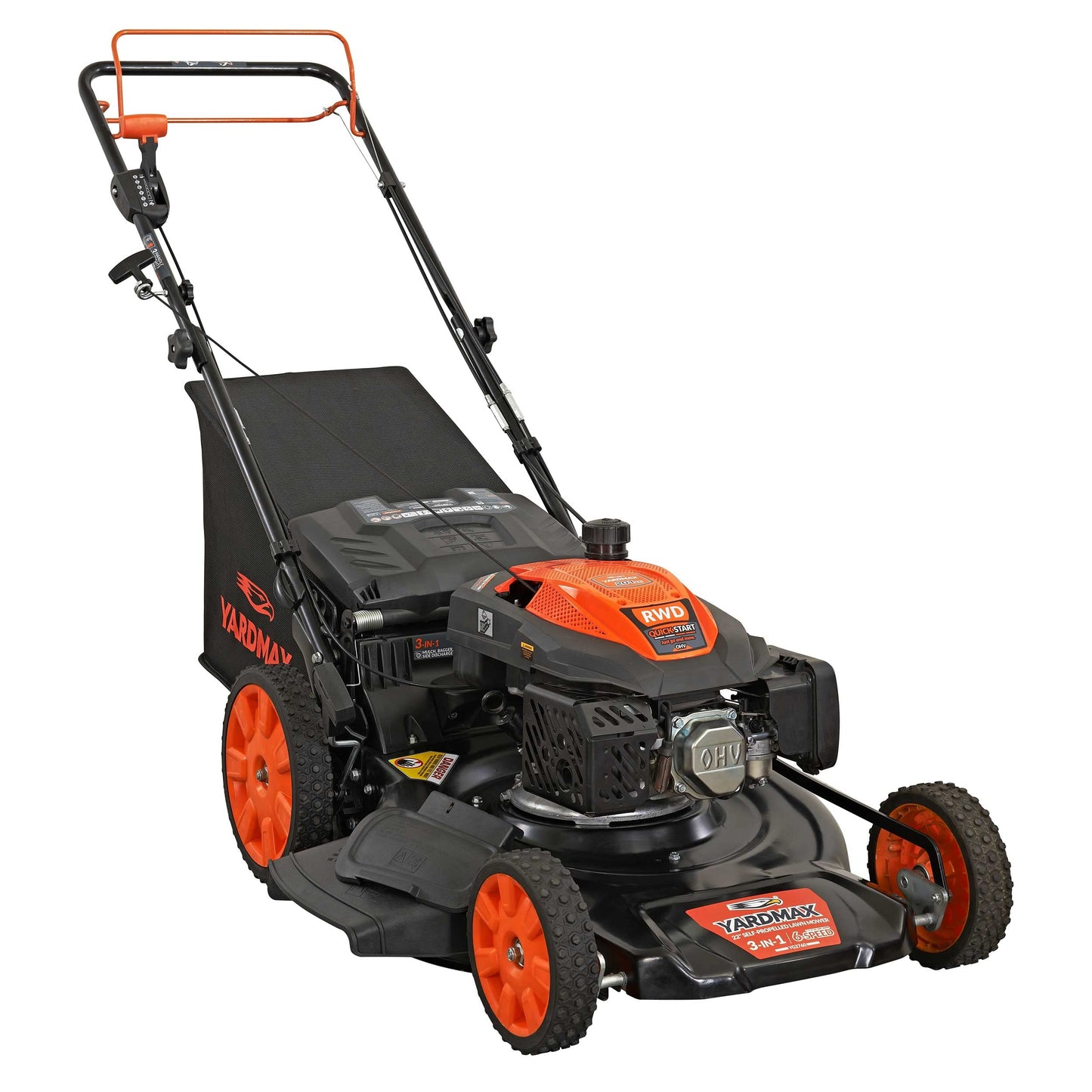 Tondeuse autotractée YARDMAX 22'' – 201cc, 6 vitesses CVT, 3 en 1