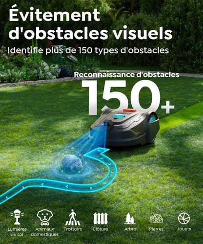 Robot tondeuse YARDCARE M800Plus – 800 m², GPS & Vision IA
