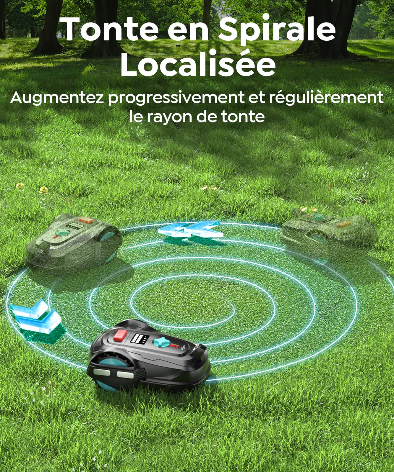 Robot tondeuse YARDCARE M800Plus – 800 m², GPS & Vision IA