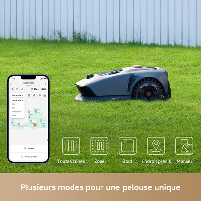 Robot tondeuse MOVA 1000 – 1000 m², 3D-LiDAR, Évitement obstacles, Application incluse