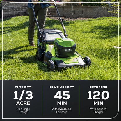 Tondeuse à pousser Greenworks 48V Brushless – 20