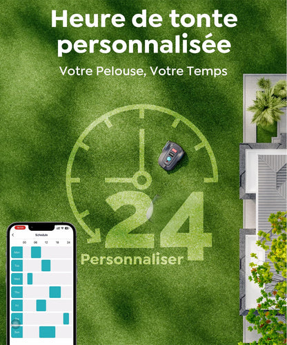 Robot tondeuse YARDCARE M800Plus – 800 m², GPS & Vision IA