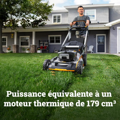 Tondeuse sans fil WORX WG761E 80V – 51 cm, Sac 70L, Mulching, 4 Batteries incluses