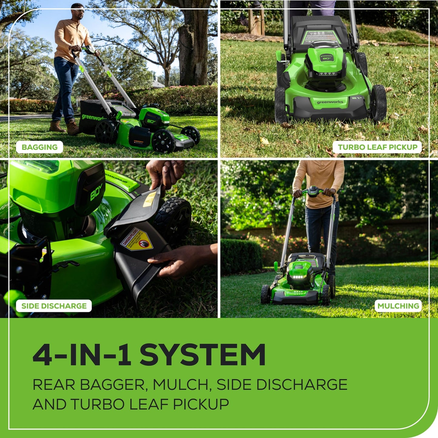 Tondeuse sans fil Greenworks 80V Gen 2 – 53,3 cm, Batterie 4,0Ah