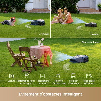 Robot tondeuse MOVA 1000 – 1000 m², 3D-LiDAR, Évitement obstacles, Application incluse
